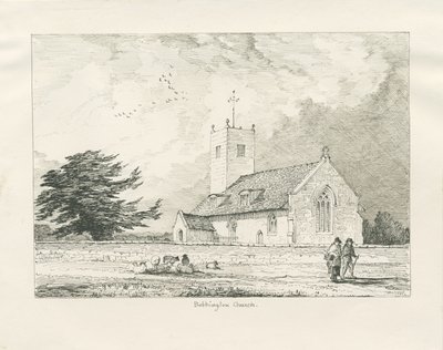 Bobbington Church: pennteckning, 1837 av Thomas Peploe Wood