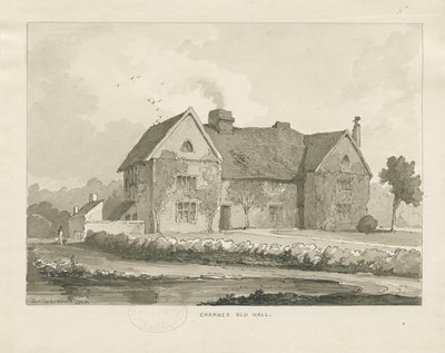Charnes Hall: sepiateckning av Thomas Peploe Wood