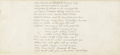Colwich - Wolseley Monument inskrift: penna, nd [1839] (manuskript) av Thomas Peploe Wood