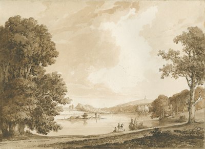Hanford Church: sepiatvättteckning, nd [1800-talet] (ritning) av Thomas Peploe Wood