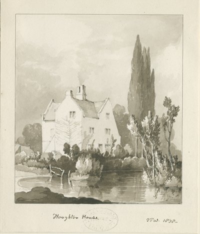 Haughton - Hus: sepia-tvättad ritning av Thomas Peploe Wood
