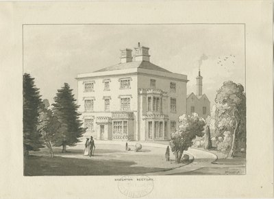 Haughton Rectory: tvättritning av Thomas Peploe Wood