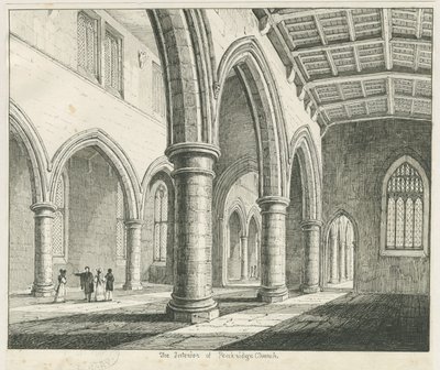 Interiör av Penkridge Church: ritning med penna och bläck, nd [?1837] (ritning) av Thomas Peploe Wood