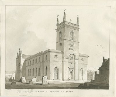 Lane End Church (Longton): sepiateckning av Thomas Peploe Wood