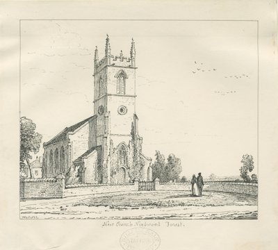 Needwood - "New Church": pennteckning, 1837 av Thomas Peploe Wood
