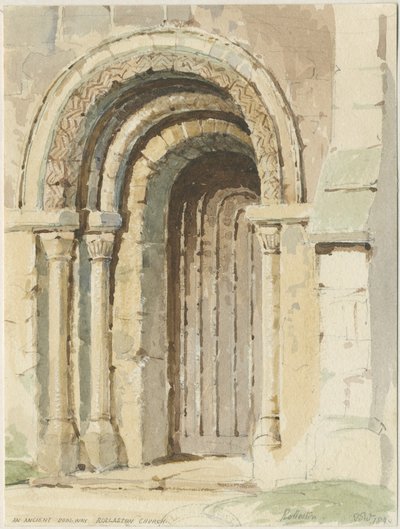 Rolleston Church: akvarellmålning, 184[4] av Thomas Peploe Wood