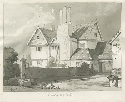 Standon Hall: sepiateckning av Thomas Peploe Wood
