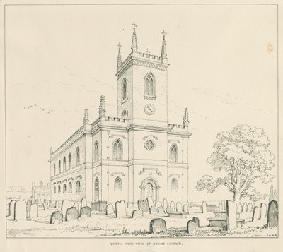 Stenkyrka: ritning med penna och bläck av Thomas Peploe Wood
