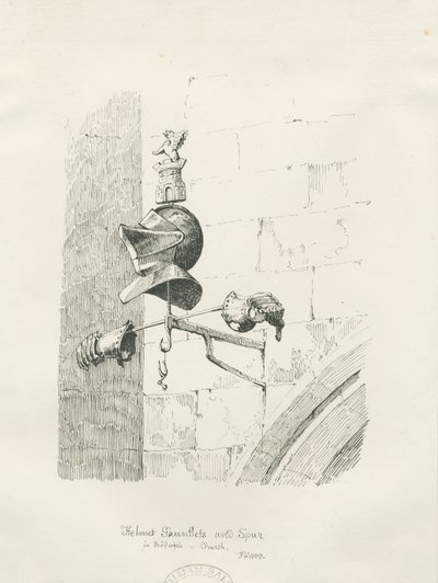 Grav i Biddulph Church - William Bowyer: ritning med penna och bläck av Thomas Peploe Wood