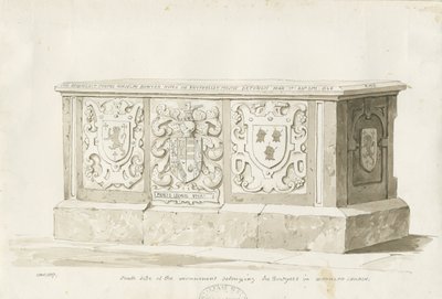 Grav i Biddulph Church - William Bowyer: sepiateckning av Thomas Peploe Wood
