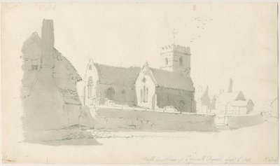 Trysulls kyrka: blyertsteckning, 2 sep 1837 (ritning) av Thomas Peploe Wood