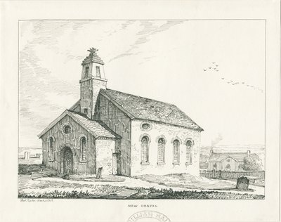 Wolstanton - New Chapel: ritning med penna och bläck av Thomas Peploe Wood