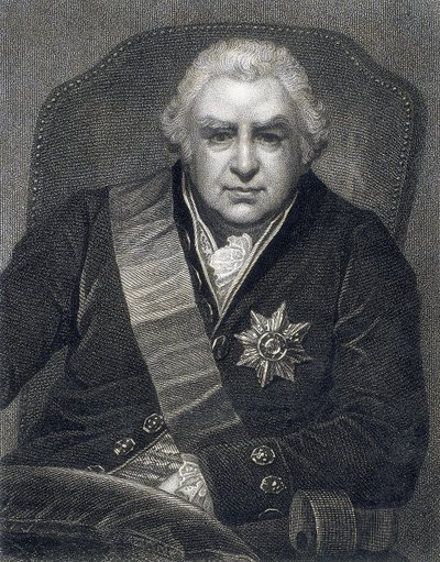 Joseph Banks, president för Royal Society PRS, botaniker, 1800-talet av Thomas Philips