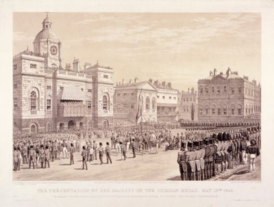 Presentation av Krim-medaljen av drottning Victoria till överste Sir Thomas Trowbridge, 18 maj 1855 av Thomas Picken