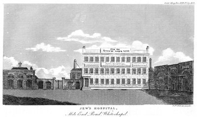 Jews Hospital, Mile End Road, Whitechapel, London, sent 1700- eller tidigt 1800-tal. av Thomas Prattent