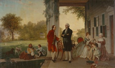 Washington och Lafayette vid Mount Vernon, 1784 The Home of Washington after the War, 1859. av Thomas Pritchard Rossiter