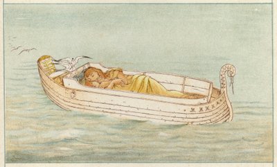 Danae och Perseus (färg litho) av Thomas Ralph Spence