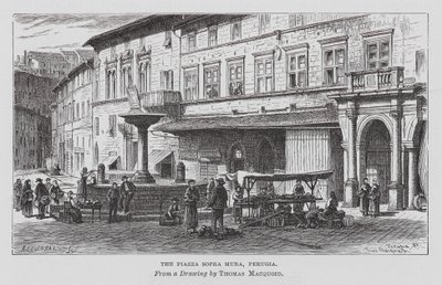 Piazza Sopra Mura, Perugia (gravyr) av Thomas Robert Macquoid