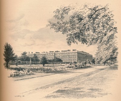 The Garden Fronts of Hampton Court Palace, 1902 av Thomas Robert Way