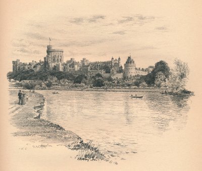 Windsor Castle från floden, 1902 av Thomas Robert Way