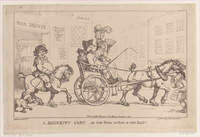 A Bankrupt Cart, or The Road to Ruin in the East!, 5 november 1799., 5 november 1799. av Thomas Rowlandson