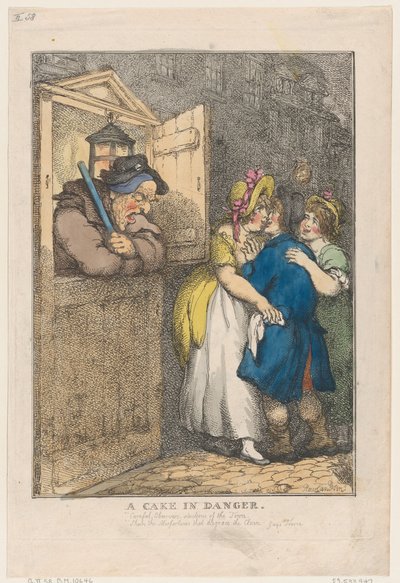 En kaka i fara, 20 april 1806., 20 april 1806. av Thomas Rowlandson
