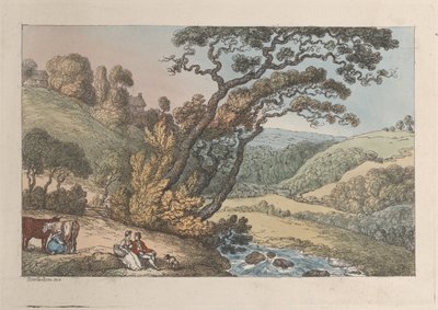 En Cornish View, från Views in Cornwall, 1810., 1810. av Thomas Rowlandson