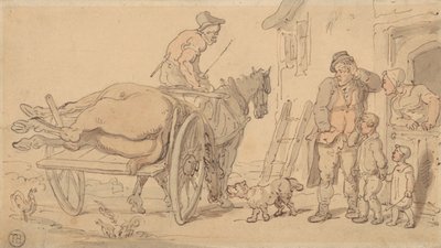 En död häst på en knackares vagn av Thomas Rowlandson