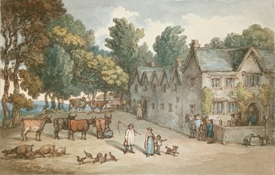 En bondgård i Hengar, Cornwall, 1803 av Thomas Rowlandson