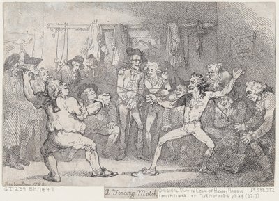 En fäktningsmatch, 29 december 1788, 29 december 1788. av Thomas Rowlandson