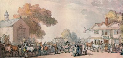 En hästmässa i Southampton, c1820, 1918 av Thomas Rowlandson