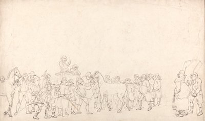 En hästförsäljning på Hopkins’ Repository (En översikt) av Thomas Rowlandson