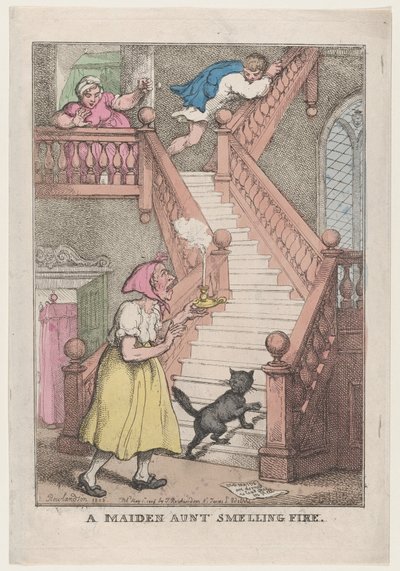 A Maiden Aunt Smelling Fire, 4 maj 1806., 4 maj 1806. av Thomas Rowlandson