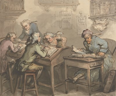 En köpmans kontor av Thomas Rowlandson
