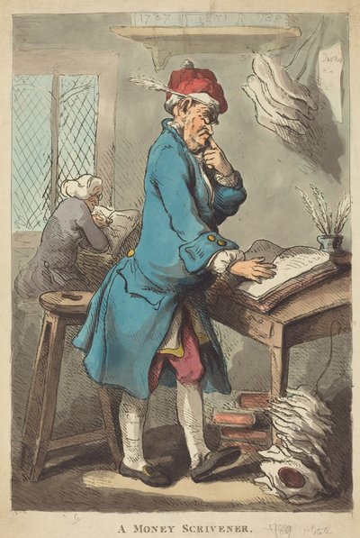 En penningförvaltare av Thomas Rowlandson