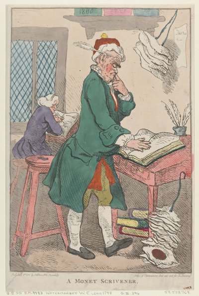 A Money Scrivener, 1 januari 1801., 1 januari 1801. av Thomas Rowlandson