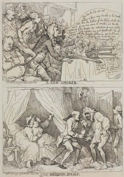 En ny talare – Bröllopsnatten av Thomas Rowlandson