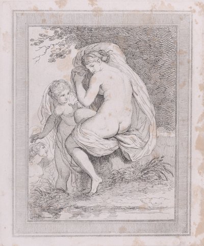 En nymf som torkar sig, 1790-99., 1790-99. av Thomas Rowlandson