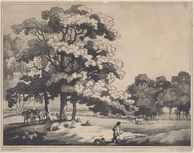 Ett parklandskap, 1783-89., 1783-89. av Thomas Rowlandson