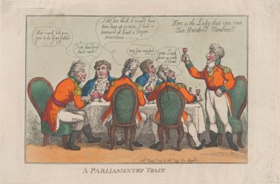 En parlamentarisk skål, 2 mars 1809., 2 mars 1809. av Thomas Rowlandson