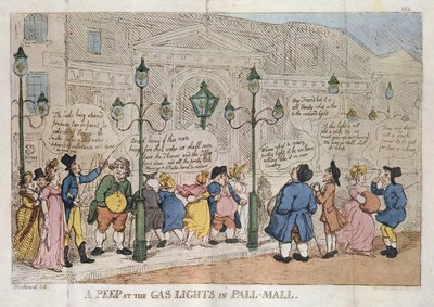 En titt på gasljusen i Pall Mall Rowlandson 1809 av Thomas Rowlandson