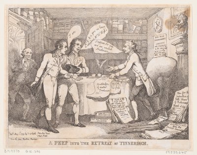 A Peep into the Retreat vid Tinnechurch United Irish, 1 maj 1799., 1 maj 1799. av Thomas Rowlandson