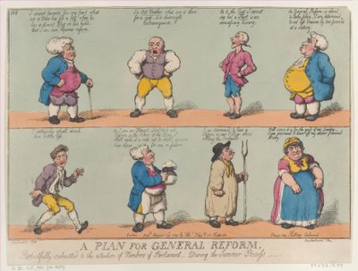 En plan för allmänna reformer, vördnadsfullt överlämnad till medlemmarnas kännedom den 29 augusti 1809. av Thomas Rowlandson