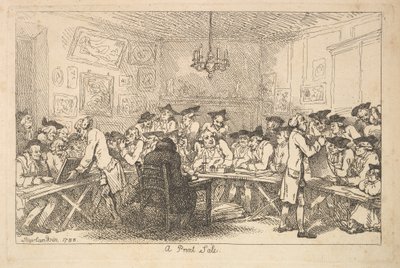 A Print Sale - A Night Auction, 1788. av Thomas Rowlandson