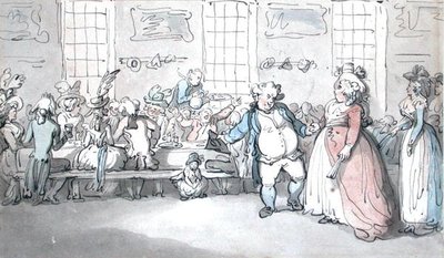 En offentlig frukost (penna & bläck och akvarell på papper) av Thomas Rowlandson