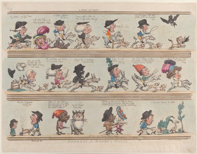 En pygmékattjakt, gränser för rum och salar, skylt 9, 20 juni 1799., 20 juni 1799. av Thomas Rowlandson