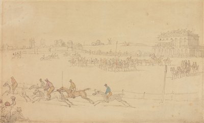 Ett lopp på Knavesmire i York av Thomas Rowlandson