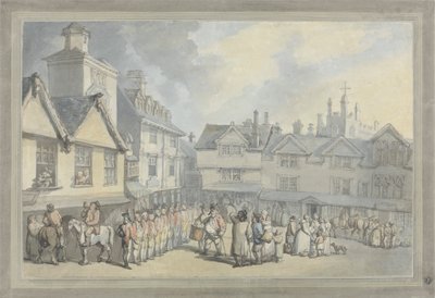 En recension på en marknadsplats av Thomas Rowlandson