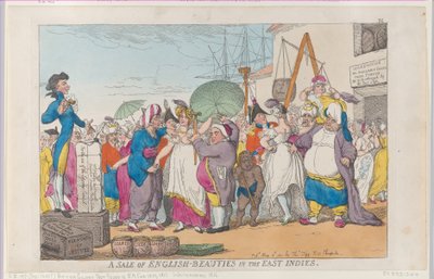 A Sale of English-Beauties in the East Indies, [10 maj 1811], nytryck., [10 maj 1811], nytryck. av Thomas Rowlandson