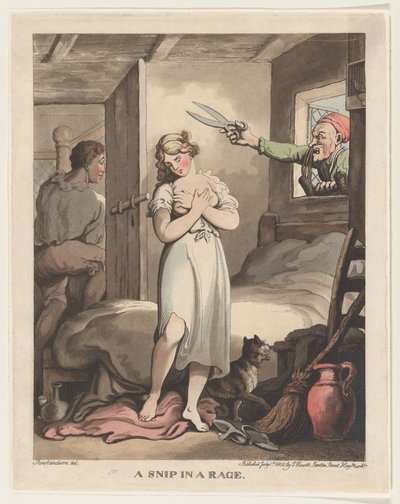 A Snip in a Rage, 1 juli 1802., 1 juli 1802. av Thomas Rowlandson